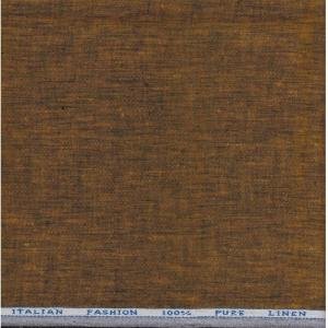 J.Hampstead Moretti 100% Pure Organic Linen Brown Unstitched Shirting Fabric-1.60 mts / JH-MRT-12-2