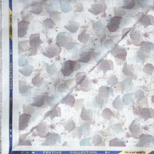 Siyarams festive collection printed pattern with hemp blended Multi color unstitched men's Kurta / sherwani / top fabric of 2 meters / VV2302