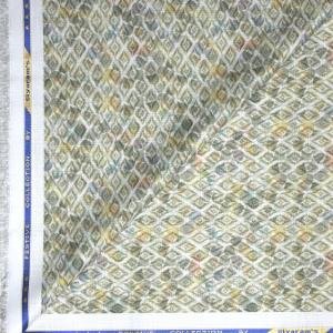 Siyarams festive collection printed pattern with hemp blended Green (Olive) color unstitched men's Kurta / sherwani / top fabric of 2 meters / VV2304