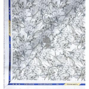 Siyarams festive collection printed pattern with hemp blended Green (Sage) color unstitched men's Kurta / sherwani / top fabric of 2 meters / VV2313