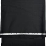 J.Hampstead Super 100's Wool Black Plain Unstitched Trouser Fabric of 1.25 Mts / VV7143