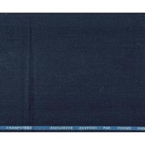 J.HAMPSTEAD TERRON RAYON PEACOCK BLUE SELF DESIGN UNSTITCHED TROUSER FABRIC -1.25 MTS / VV8242
