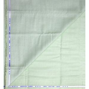 Weaves Empire 100% Linen Cotton with BATISTE Weaving Green Colour Plain Unstitched Shirt Fabric - 1.6 mts / VV1013