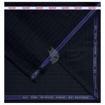 Raymond 100% Pure Wool (All Wool) Navy Blue Color Striped with Stretch Unstitched Suit Fabric - 3.5 Mts / VV2012
