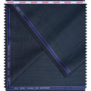 Raymond 100% Pure Wool (All Wool) Thick Blue Color Self Checkered Unstitched Trouser Fabric - 1.3 Mts / VV2043n