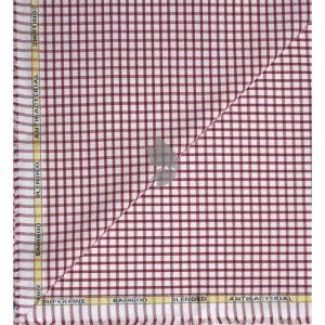 Siyaram's Bamboo Blended with Anti Bacterial benefits Checkered pattern White Colour Unstitched Shirt Fabric of 1.6 Mts / VV2372R