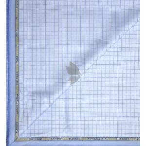 Siyaram's Bamboo Blended with Anti Bacterial benefits Checkered pattern Light Blue Colour Unstitched Shirt Fabric of 1.6 Mts / VV2372Y