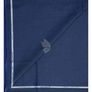 Raymond 100% Egyptian Giza Cotton Blue (Steel Blue) colour Jacquard Pattern Unstitched Shirt Fabric of 1.60 meters / VV2385Q