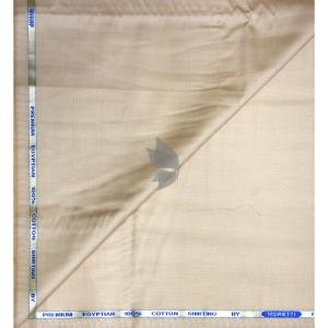 J.Hampstead Moretti Premium Egyptian Collection with 100% Giza Cotton Beige (Tan) colour Plain Pattern Unstitched Shirt Fabric of 1.6 mts - Made In Italy / VV2458