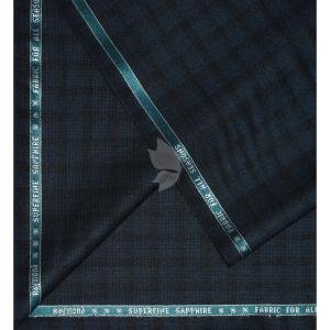 Raymond Australian Merino Wool blended Checkered pattern and Fabric for all  Seasons Wear Green Colour Unstitched Suit Fabric of 3.5 Mts / VV2468