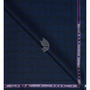 Raymond Australian Merino Wool blended Checkered pattern and Fabric for all  Seasons Wear Navy Blue Colour Unstitched Trouser Fabric of 1.25 Mts / VV2471