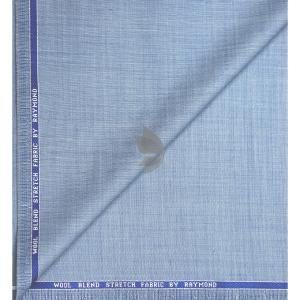Raymond 51% Australian Merino Wool Rich blended Solid Pattern Blue Coloured Stretchable Unstitched Trouser Fabric of 1.3 Mts / VV2480