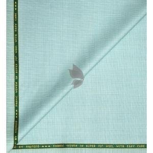 Raymond Super 70's Australian Merino Wool blended with 35% CATIONIC Checkered Pattern and Easy Care Green Colour Unstitched Trouser Fabric of 1.3 Mts / VV2483
