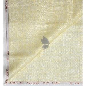 Siyaram's "Revista Collection" 100% Pure Royal Linen 60 Lea Jacquard Beige colour Unstitched Shirt Fabric of 1.60 mts / VV2500