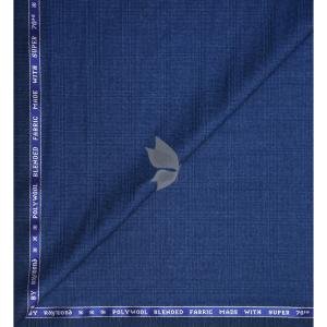Raymond Super 70's Australian Merino Wool with Checkered Pattern Blue colour Unstitched Trouser Fabric of 1.25 Meters / VV2570