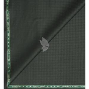 Raymond Australian Merino Wool Blended with All weather Jacquard pattern Green colour Unstitched Trouser Fabric of 1.25 meters / VV2583