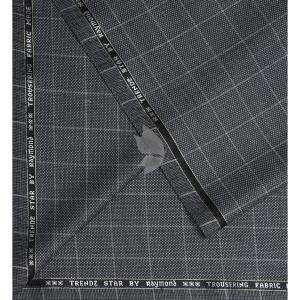 Raymond 45% Australian merino wool blended with Special Finish Checkered Pattern Grey colour Unstitched Suit Fabric of 3.5 meters / VV2605