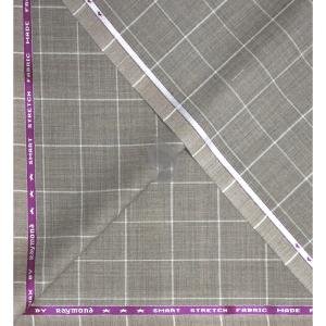 Raymond Australian Merino wool blend with Smart Stretch and made from Fine Merino Wool Checkered Pattern Beige colour Unstitched Suit Fabric of 3.20 meters / VV2596