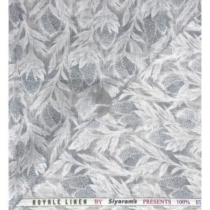Siyaram's Royale Linen 100% Linen with 60 Lea count Digital Printed Grey Colour Unstitched Shirt Fabric of 1.6 Meters / VV2620