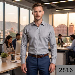 J.Hampstead Moretti Premium Egyptian Collection Natural Bamboo Blend Giza Grey (Mauve) colour Solid Pattern Unstitched Shirt Fabric of 1.6 mts / VV2816