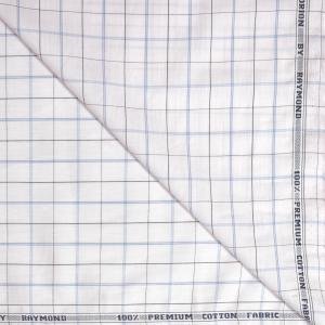 Raymond 100% Premium Cotton Peach Checkered Unstitched Shirt Fabric - 1.60 metres / VV6758