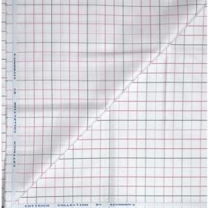 Siyaram's Jacquard Self Design Cotrich Collection White Checkered Shirt Fabric - 1.60 Mts / VV1075