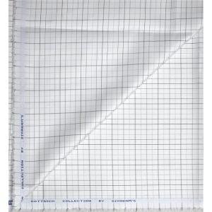 Siyaram's Jacquard Self Design Cotrich Collection White Checkered Shirt Fabric - 1.60 Mts / VV1076