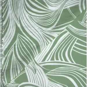 J.Hampstead Viscose Blended Crushable Green (Emerald) Colour Printed Unstitched Shirt Fabric - 1.60 Meters / VV1097