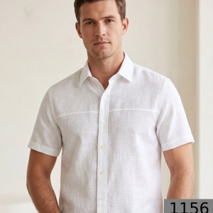 Weaves Empire 100% Linen Cotton White Unstiched Shirt Fabric - 1.6 Mts / VV1156