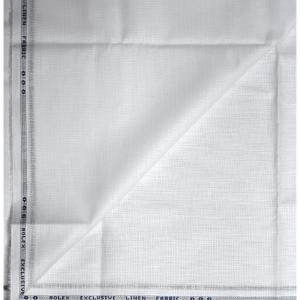 Weaves Empire 100% Linen Cotton White Unstiched Shirt Fabric - 1.6 Mts / VV1164