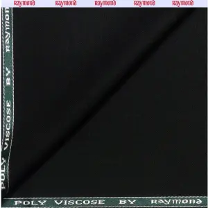 Raymond PolyViscose Black Colour Solid Unstitched Suit Fabric - 3 metres / VV1928