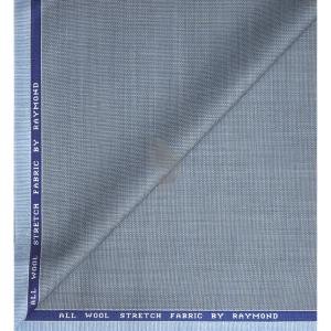 Raymond 100% Pure Wool (All Wool) Grey Color Matty with Stretch Unstitched Trouser Fabric - 1.25 Mts / VV2002