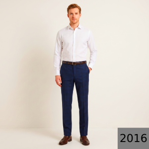 Raymond 100% Pure Wool (All Wool) Blue Color Checkered with Natural Stretch Unstitched Trouser Fabric - 1.25 Mts / VV2016
