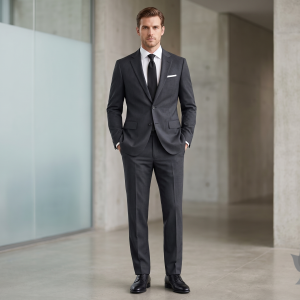 Raymond 100% Pure Wool (All Wool) Grey Color Solid Unstitched Suit Fabric - 3.0 Mts - The Vijayeshwara Product / VV2023