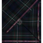 Raymond 100% Pure Wool (All Wool) Thick Green Broad Color Checkered Unstitched Suit Fabric - 3.5 Mts / VV2032