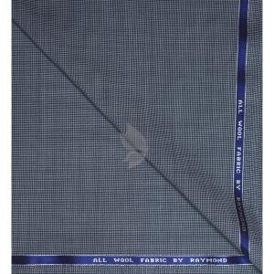 Raymond 100% Pure Wool (All Wool) Thick Blue Color Self Checkered Unstitched Trouser Fabric - 1.25 Mts / VV2033