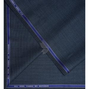 Raymond 100% Pure Wool (All Wool) Thick Blue Color Self Checkered Unstitched Suit Fabric - 3.5 Mts / VV2043