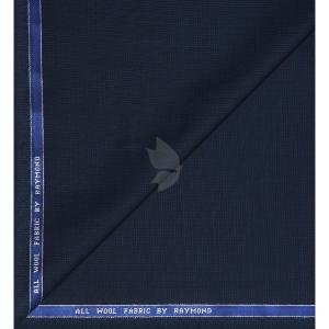 Raymond 100% Pure Wool (All Wool) Thick Blue Color Self Checkered Unstitched Trouser Fabric - 1.3 Mts / VV2045