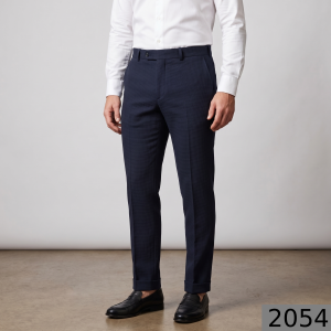 Raymond 100% Pure Wool (All Wool) Jacquard Navy Blue Color Unstitched Trouser Fabric - 1.25 Mts / VV2054