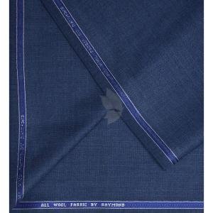Raymond 100% Pure Wool (All Wool) Jacquard Blue Color Unstitched Suit Fabric - 3.5 Mts / VV2065
