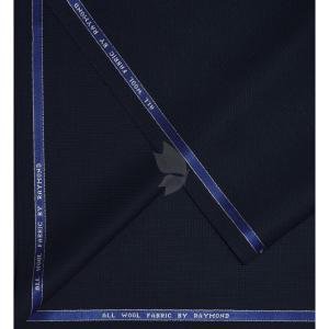 Raymond 100% Pure Wool (All Wool) Jacquard Navy Blue Color Unstitched Suit Fabric - 3.5 Mts / VV2067