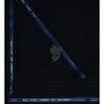 Raymond 100% Pure Wool (All Wool) Striped Navy Blue Color Unstitched Suit Fabric - 3.5 Mts / VV2085