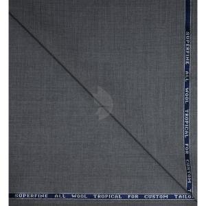 Raymond 100% Pure Wool (All Wool) Plain Grey Color Unstitched Trouser Fabric - 1.3 Mts / VV2086