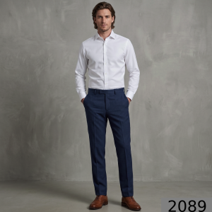Raymond 100% Pure Wool (All Wool) Plain Blue Color Unstitched Trouser Fabric - 1.3 Mts / VV2089
