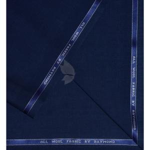 Raymond 100% Pure Wool (All Wool) Plain Blue Color Unstitched Suit Fabric - 3.5 Mts / VV2093