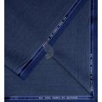 Raymond 100% Pure Wool (All Wool) with HERRINGBONE Weaving Plain Blue Color Unstitched Suit Fabric - 3 Mts / VV2102