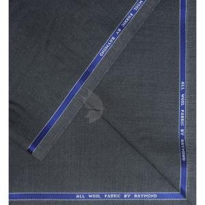 Raymond 100% Pure Wool (All Wool) with GABARDINE Weaving Plain Grey Color Unstitched Suit Fabric - 3.5 Mts / VV2111