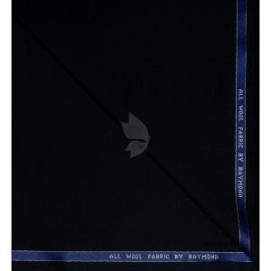 Raymond 100% Pure Wool (All Wool) with GABARDINE Weaving Plain Black Color Unstitched Trouser Fabric - 1.25 Mts / VV2118