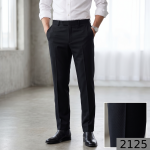 Raymond 100% Pure Wool (All Wool) Black Color Solid Unstitched trouser Fabric - 1.3 Mts / VV2125