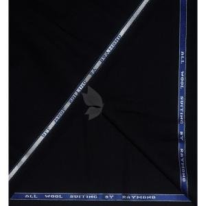 Raymond 100% Pure Wool (All Wool) Black Color Solid Unstitched Suit Fabric - 3 Mts / VV2128